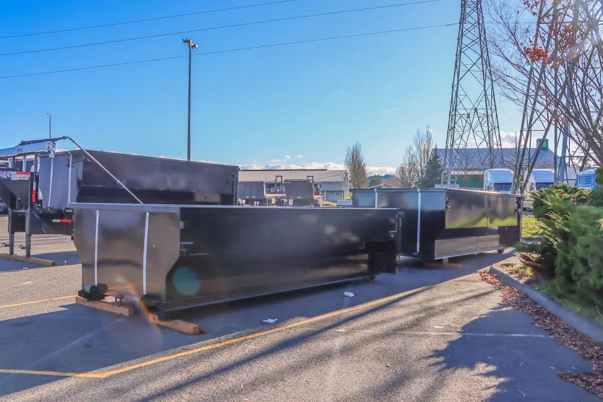 Roll-off dumpster ready for waste disposal at job site for Roofing Dumpster Rental in Plumsted